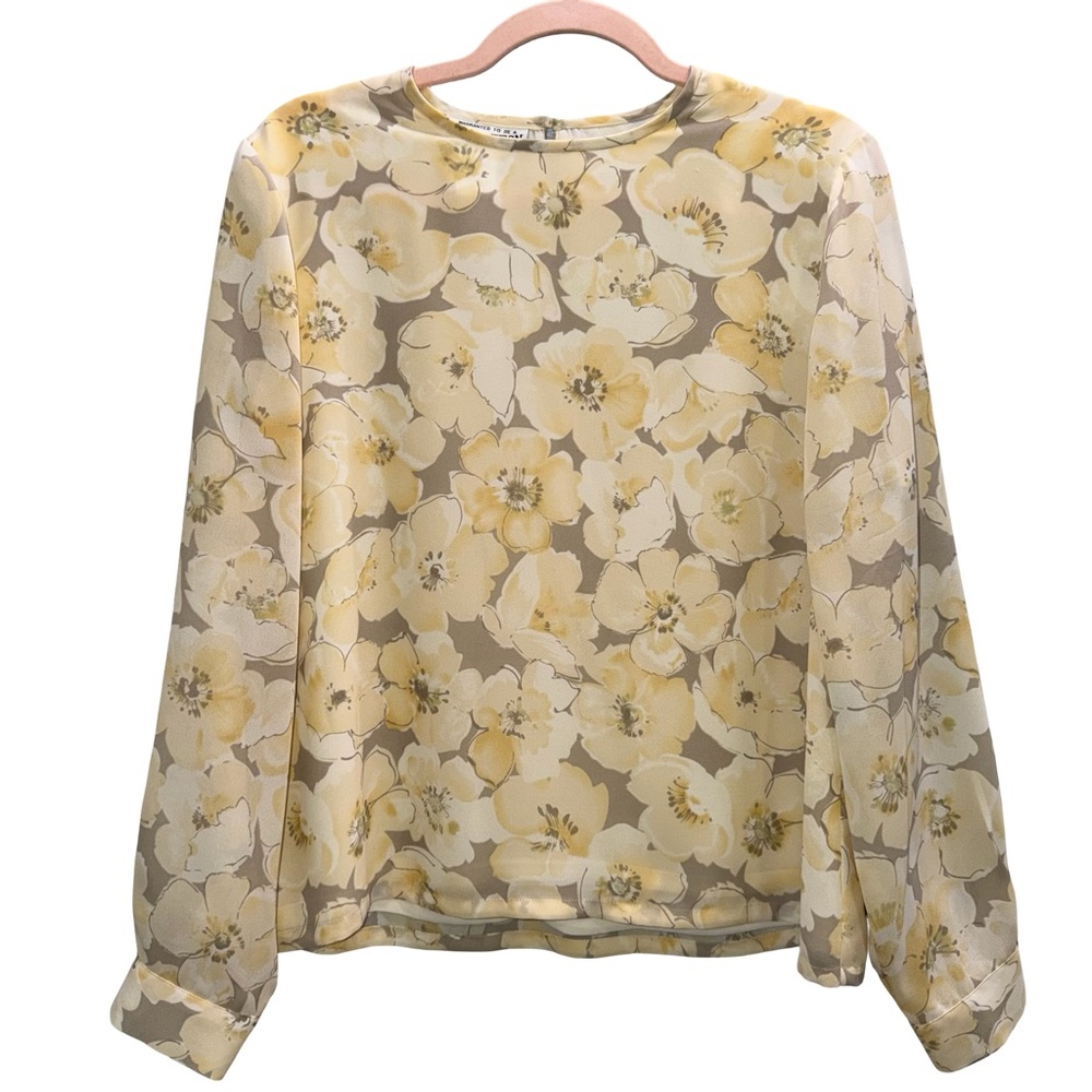 Pendleton Cream and Yellow Floral Blouse 12